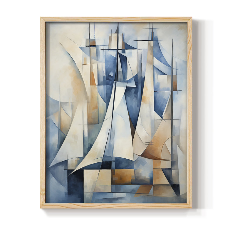 NAUTICAL Series CDIX, reproduction encadrée - bois massif, Naturel, H 21 po x l 17 po