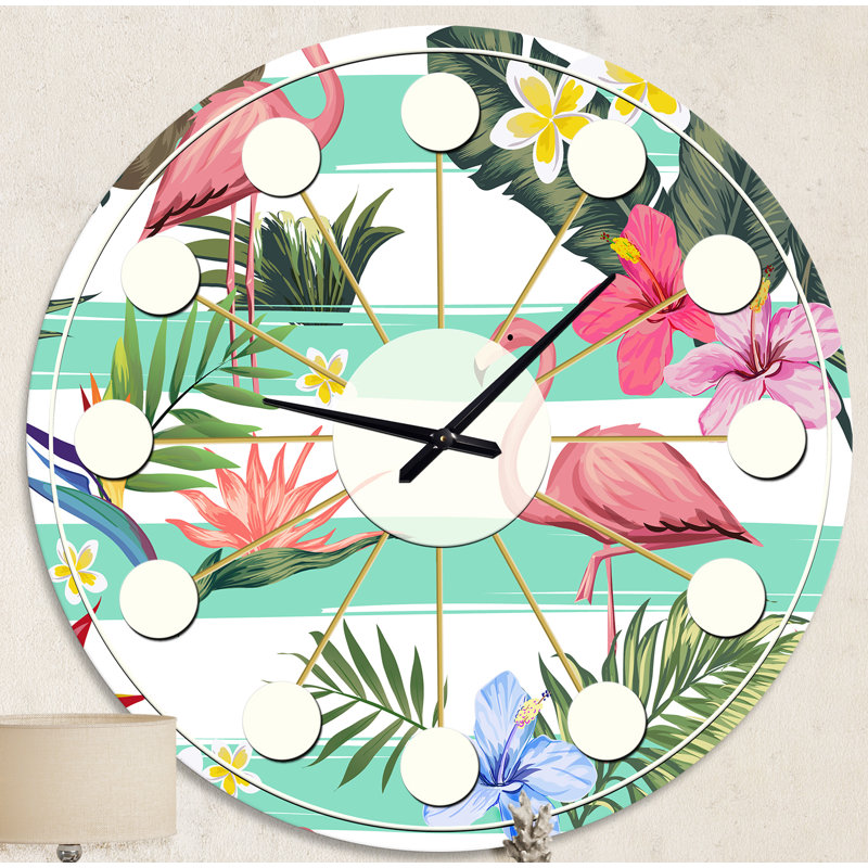 Horloge murale style tropical Mid-Century, Moyenne