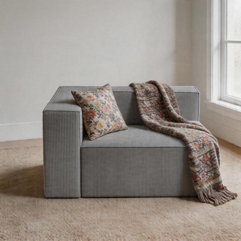 Canapé Corduroy, Gray