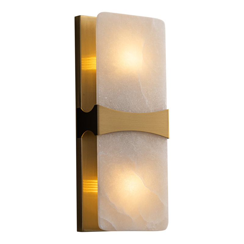 Applique murale en marbre 17 po Alabaster, H 16,93 po x l 6,69 po x P 3,35 po