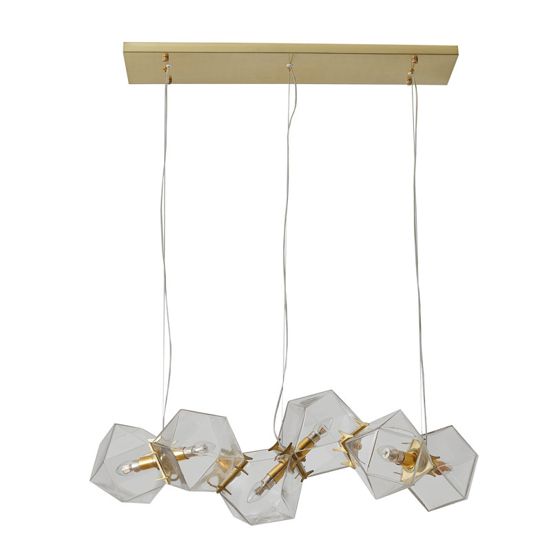Luminaire suspendu géométrique 6 lumières Transitional