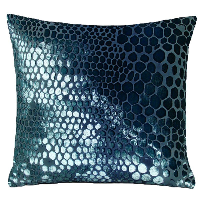 Square Velvet Pillow Cover & Insert, 22"H x 22"W, Shark