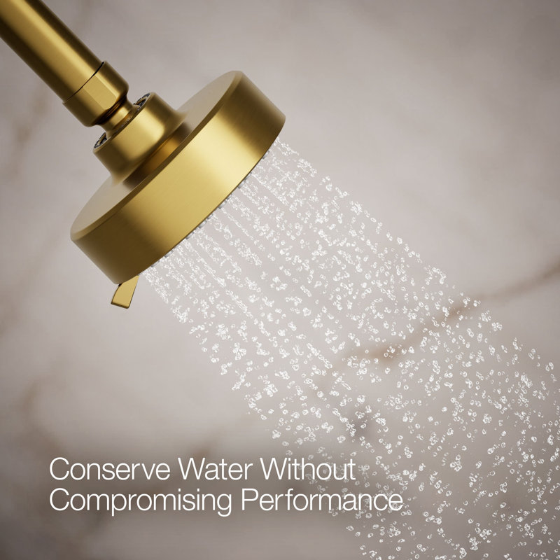 Flood Fixed Shower Head, Vibrant Brushed Moderne Brass, 1.75 GPM