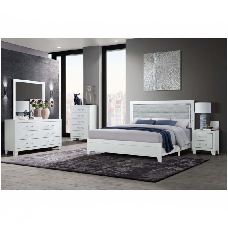 5 Pc Bedroom Set With Led, King
