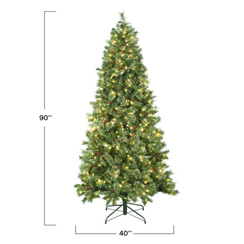 The Holiday Aisle® 7.5' Lighted Christmas Tree & Reviews | Wayfair