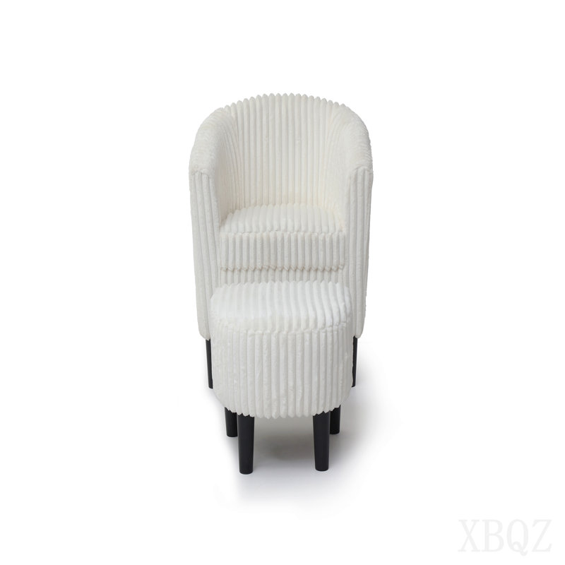Chair+Ottoman , White