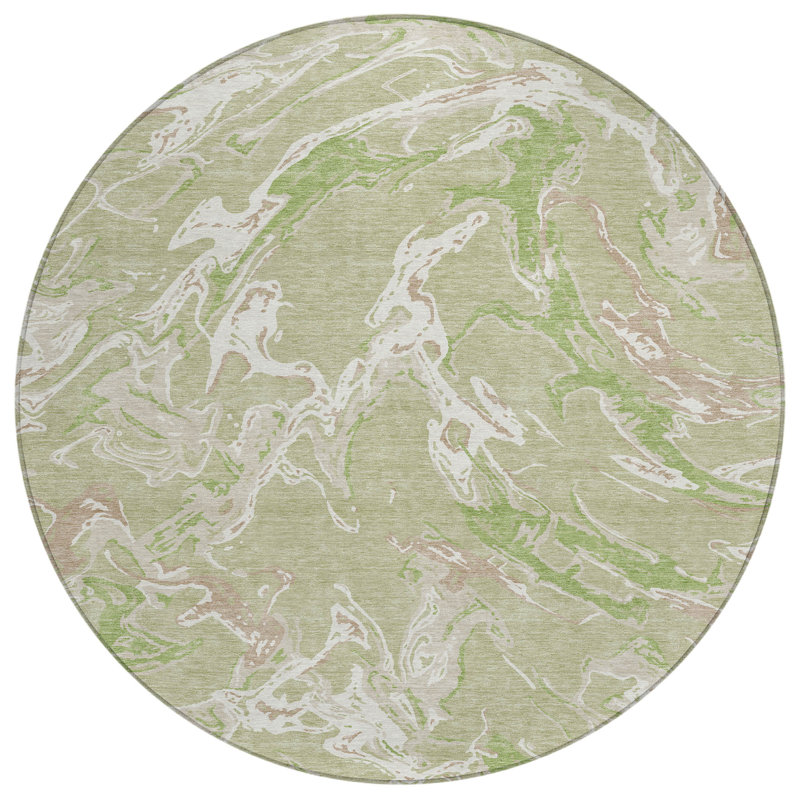 Lani Aloe Washable Indoor-Outdoor Rug - , 8' x 8'
