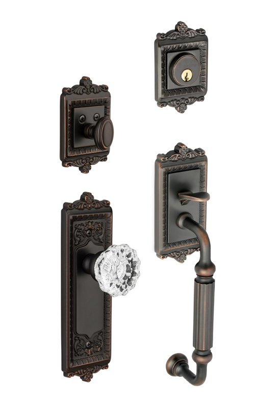 Windsor Handle With Knob And Deadbolt, Timeless Bronze