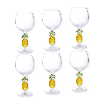 6-Piece Pineapple 18oz Wine Glass