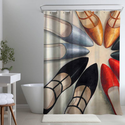 Shower Curtain FA14 – Polyester Shower Curtain, Dye Sublimation Print, 71" W × 74" L