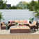 Bateman Wicker 6 - Person Modular Patio Conversation Sets with Cushions