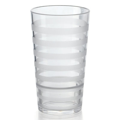 Gobelet bas en plastique opaque à rayures incassables Or bis