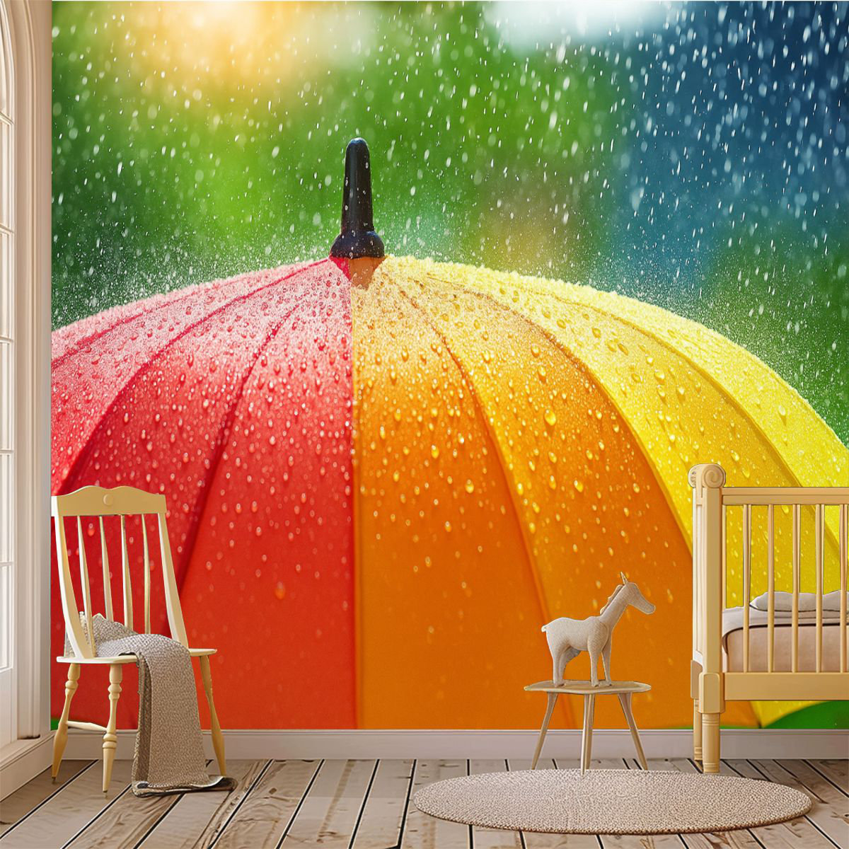 Latitude Run® Peel and Stick Wallpaper Wall Mural Rain drops falling ...