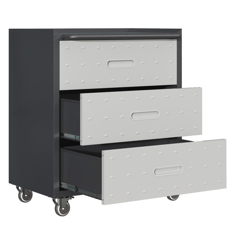 Heavy-Duty Metal Storage Cabinet With Wheels -Tool Cabinet  Garage, Office, And Home Organizer Solutions,