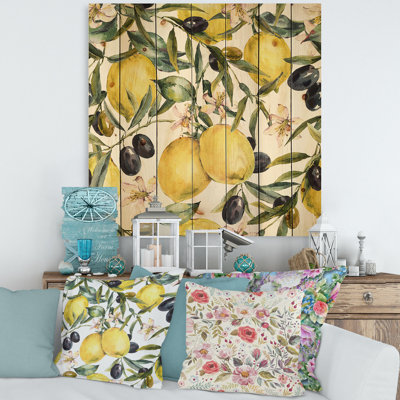 " Lemon And Olive Branches I " Painting Print