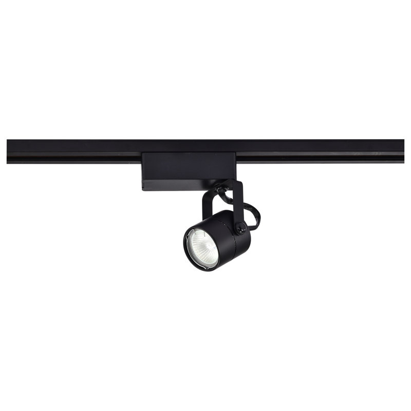 Compact Black Metal Adjustable Track Lighting Head