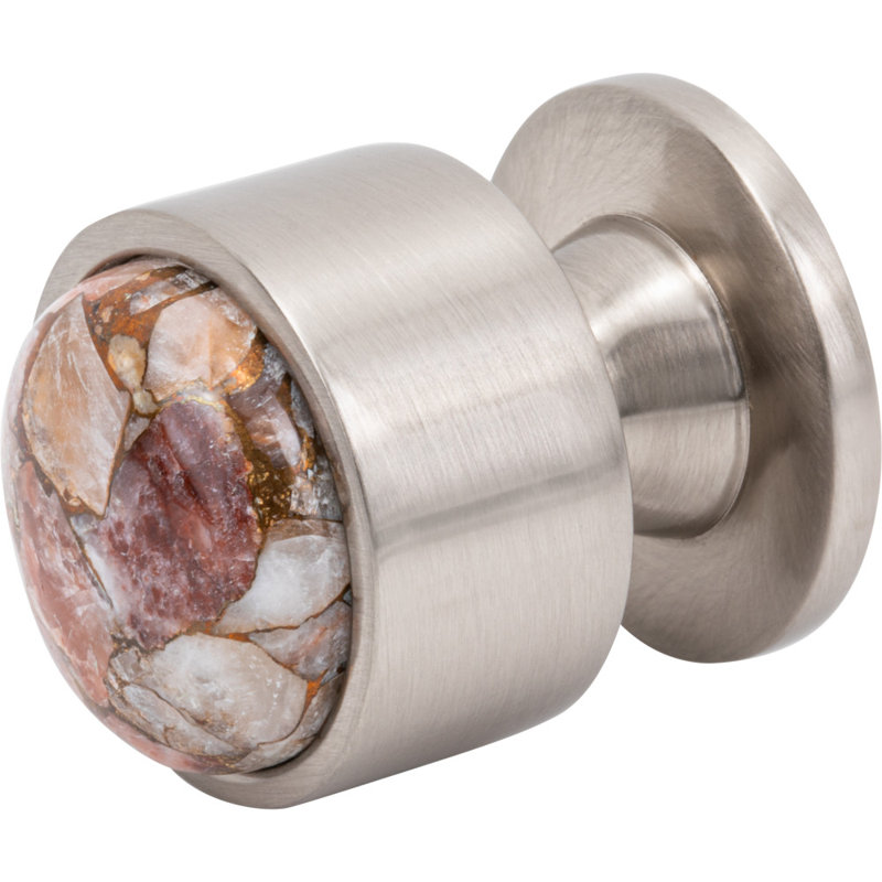 Firesky Diameter Knob, Brushed Satin Nickel, Mohave Yellow, 1 3/8"