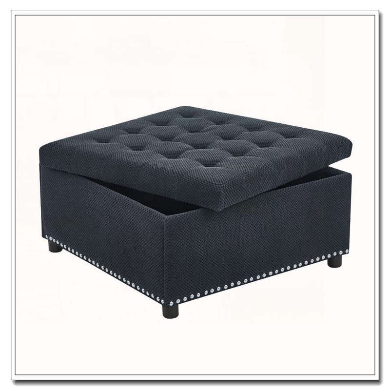 Upholstered Ottoman, Black