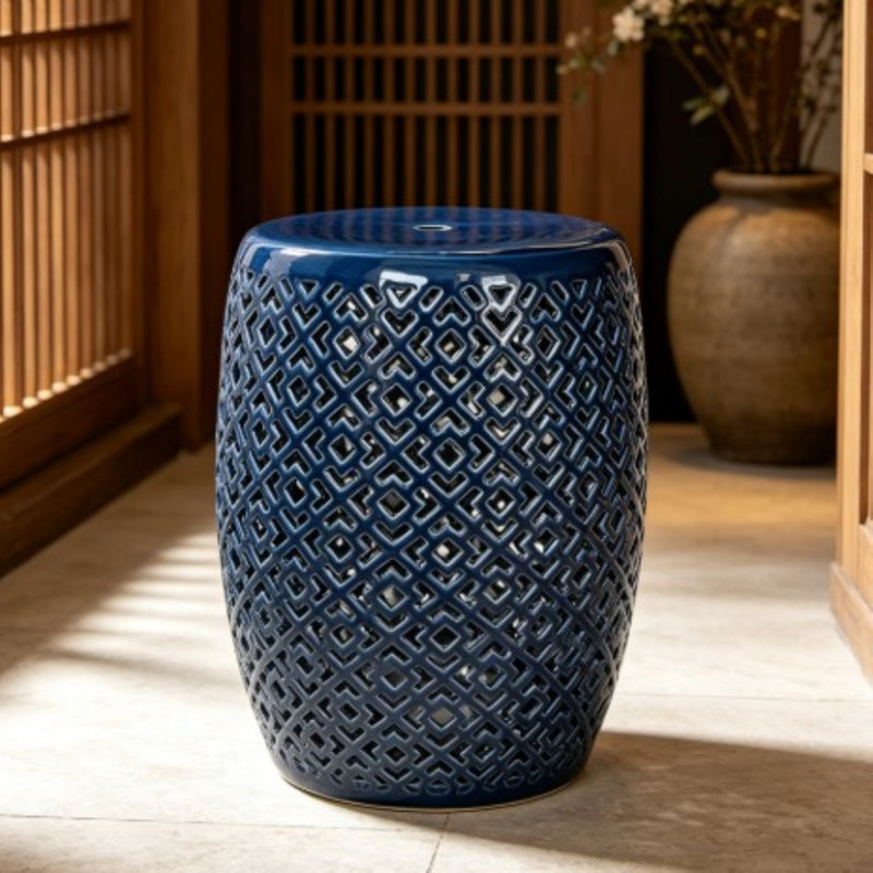 Lorin Garden Stool, Teal