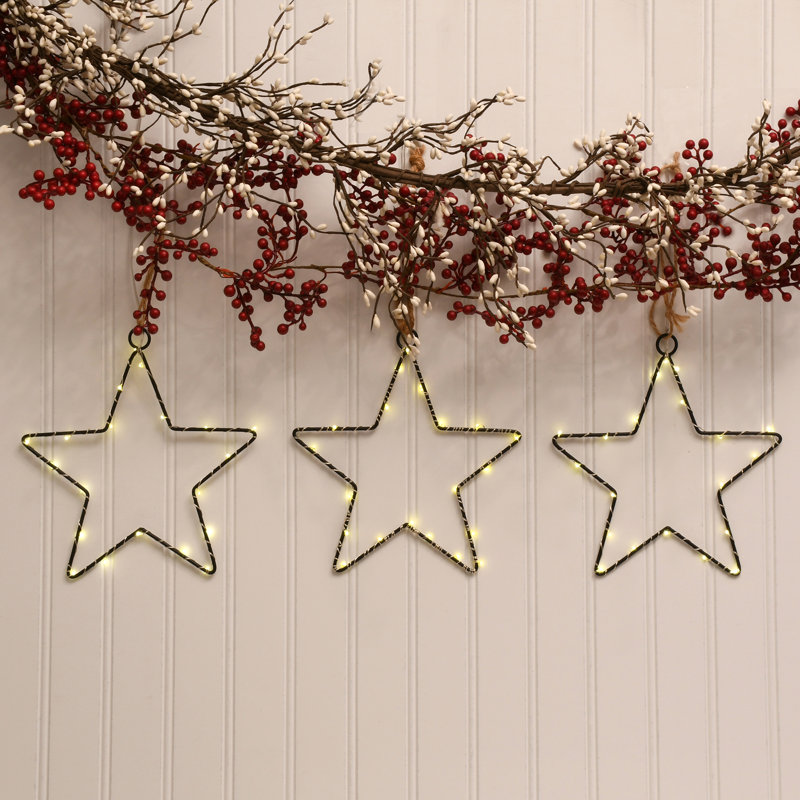 Battery Operated LED Lighted Metal Stars