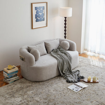 Sofa-in-a-Box, Memory Foam 2-Seater Couch, No Installation & Easy to Transport, Deep Seat Modern Sofa with Chenille Fabric