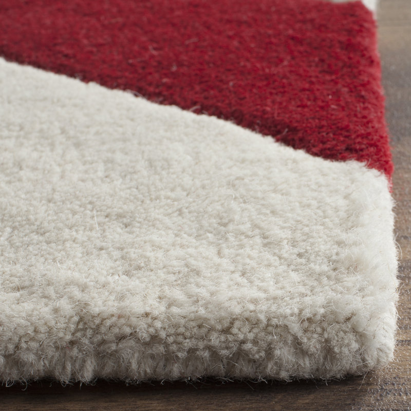 Chevron Wool Hand Woven Area Rug, Rectangle 183 x 274 cm