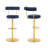 Modern Velvet Upholstered Swivel Adjustable Bar Stools with Gold Chrome Base-129021711
