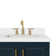 Freitas 36'' Solid Wood Single Bathroom Vanity with 1.5'' White Quartz Top, Right Offset Rectangular Sink