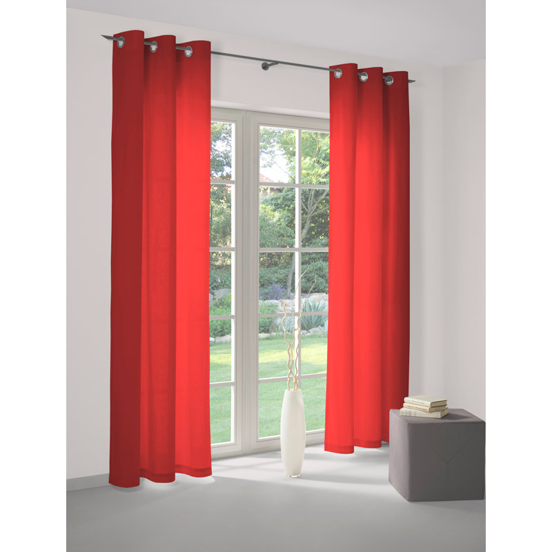 Newbury Room Darkening Single Curtain Panel, 130cm Width x 295cm Drop, Red