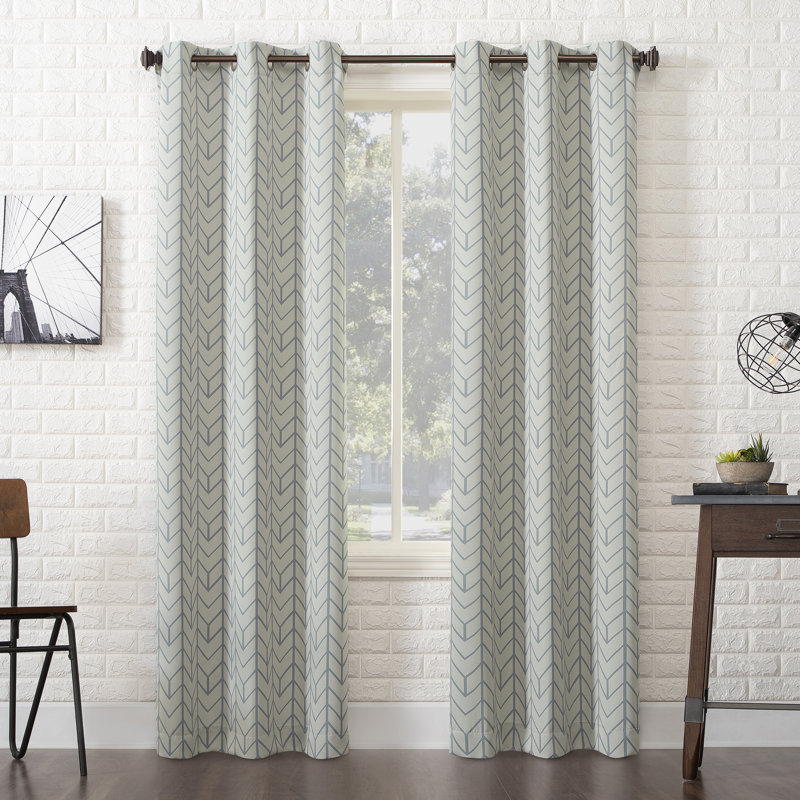 Wayfair Basics® Chevron Thermal Blackout Grommet Curtain Panel, Stone, 40" W x 84" L