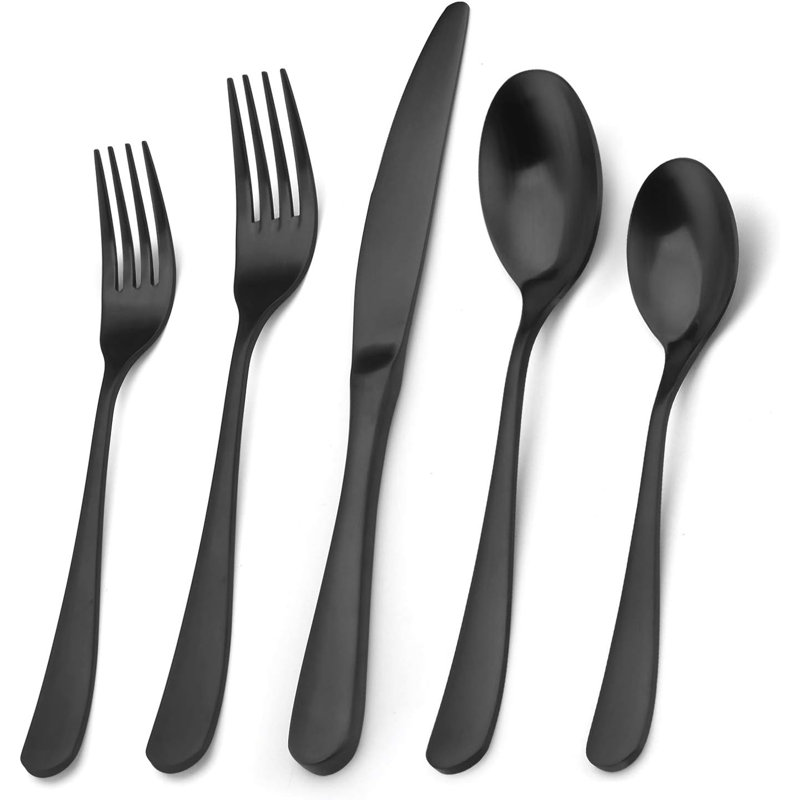 Matte Black Silverware Set