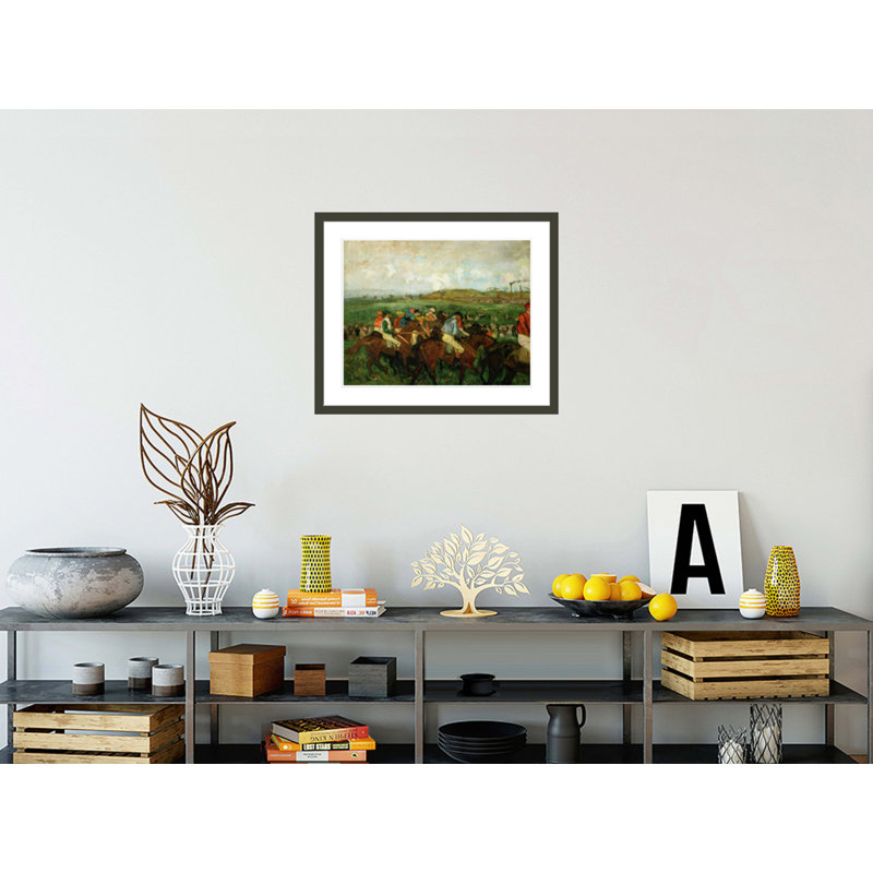 Course de messieurs. «Avant le départ» par Edgar Degas, impression giclée sur cadre, H 23,5 po x l 28,44 po