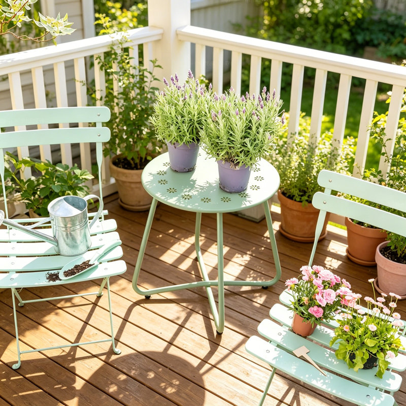 Metal Outdoor Side Table , 45cm W 45cm D