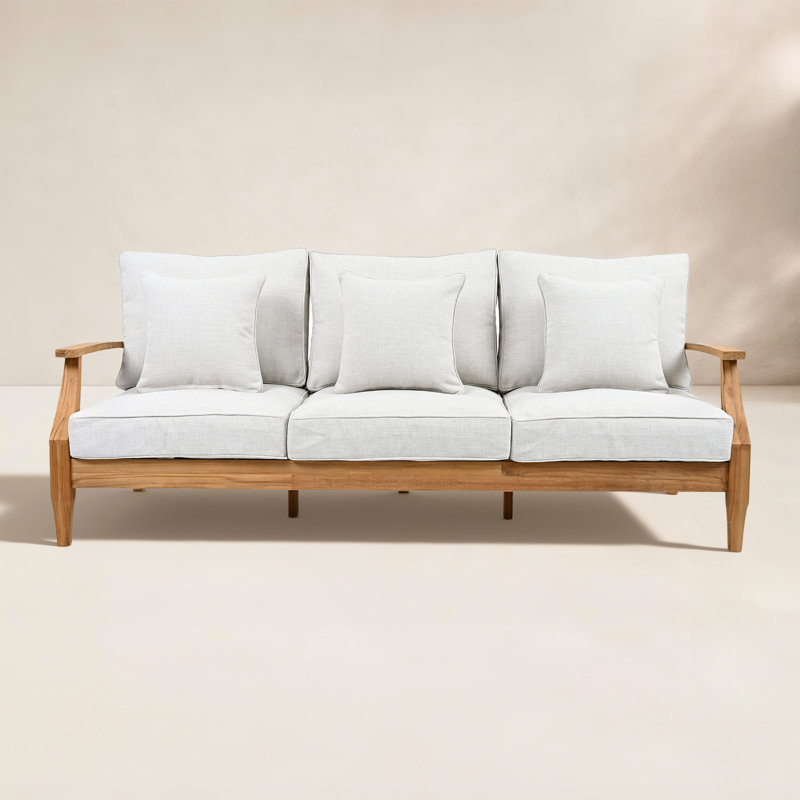 Clairmont Teakwood Patio Sofa, White