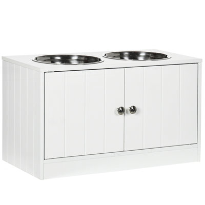 Armoire décorative, armoire de rangement avec grands bols surélevés pour chien