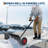 29" Wide Snow Shovel with Wheels, Adjustable Handle & Angled Blade for Driveway, Sidewalk, & Pathway