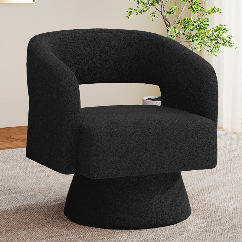 Fauteuil demi-tonneau pivotant Modern, Noir
