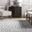 Tapis géométrique tissé à plat à la main ivoire / gris-1231963078