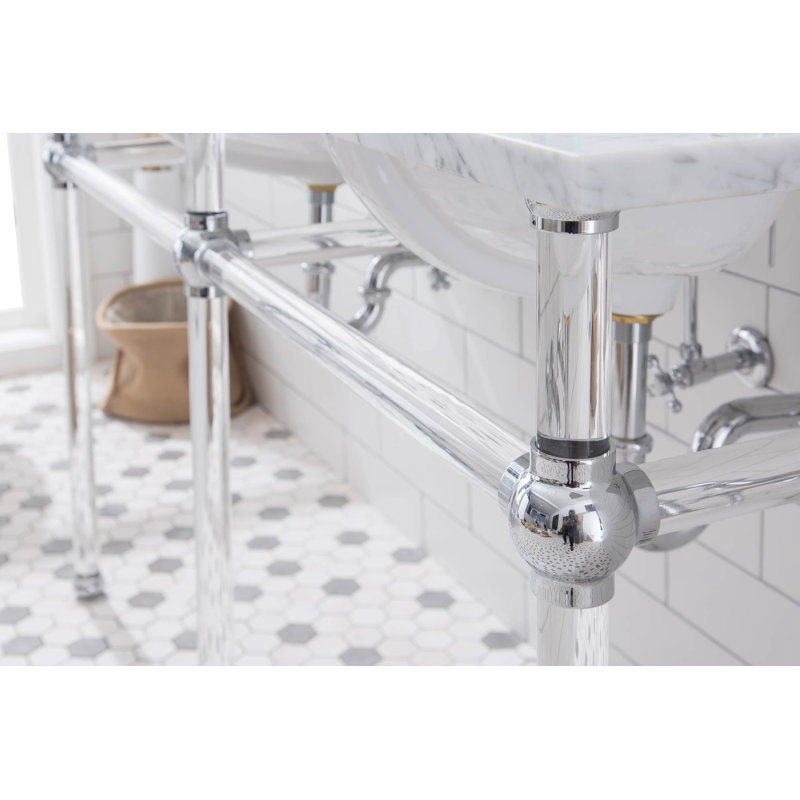 Empire 50.75'' W Double Bathroom Vanity Base, Chrome