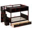Lit superposé simple au dessus d'un lit double pour enfants-2100497742