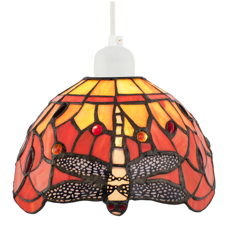 14cm H Glass Dome Pendant Shade ( Screw On ), Orange