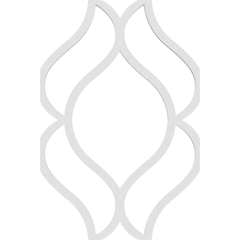 Villarreal Decorative Fretwork Wall Panels, Small, 11 3/8"W x 17"H x 3/8"T, Architectural Grade PVC