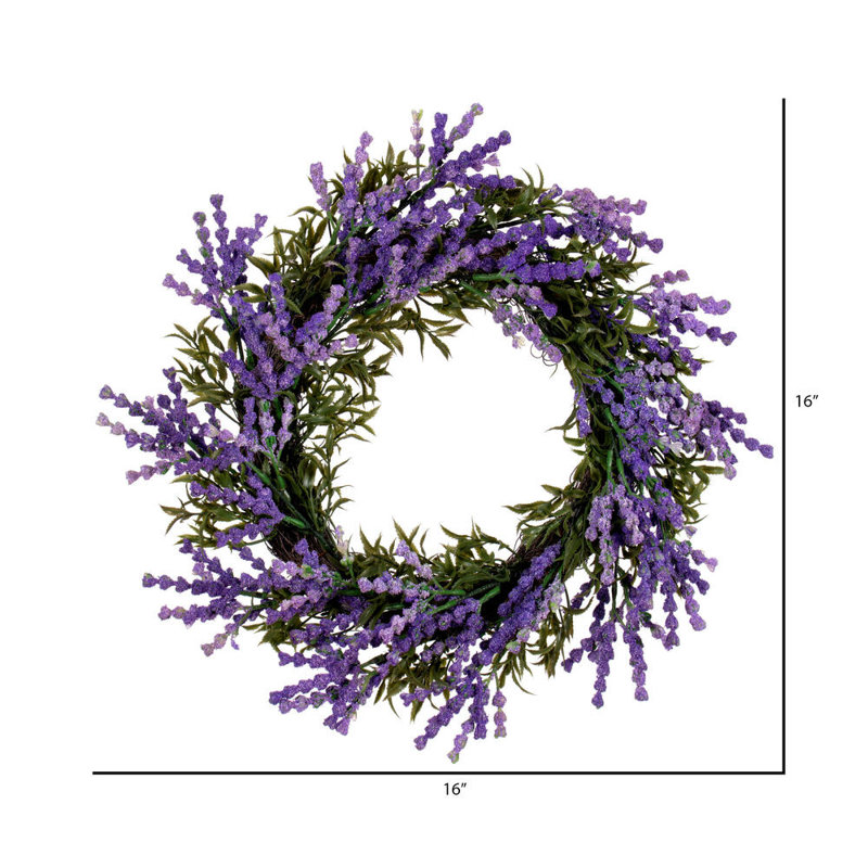 Faux Lavender Plastic 16'' Wreath
