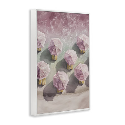 Parapluie de plage rose, estampe numérique, conception par Annabelle Hall