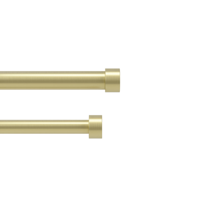 Cappa Drapery Solutions Steel Adjustable Double Curtain Rod, Brass, 120" H x 180" W