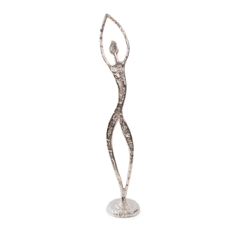 Danseuse libre en aluminium coulé argent poli