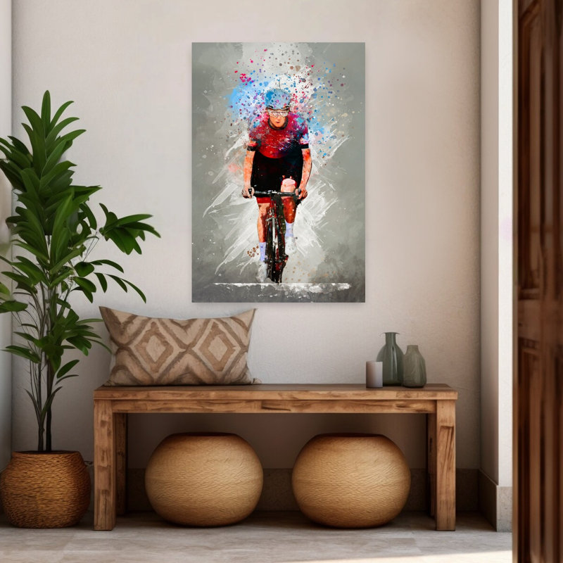 «Dynamic Cycling Splash», art mural contemporain, 48" H x 32" W