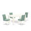 L'ensemble de table 5 pièces contient une table moderne et 4 chaises de salle à manger en polyester vert saule, blanc lin-1665245739-1665245732