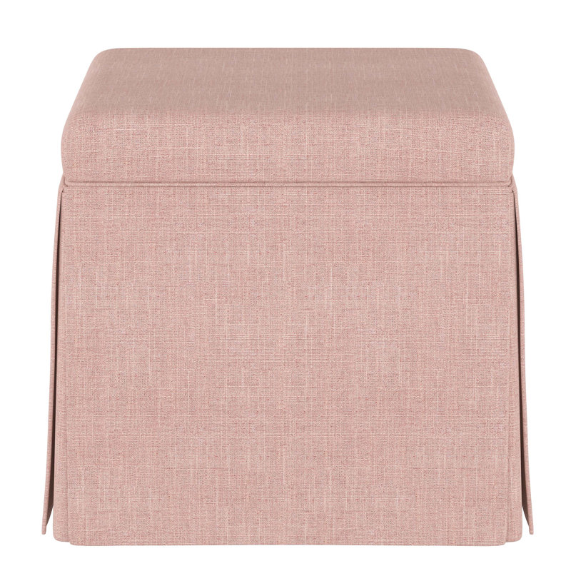 Repose-pieds avec rangement Bash, Lin quartz rose texturé Zuma