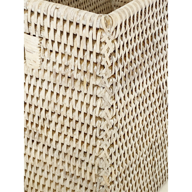 Wicker Decorative Basket, White Wash